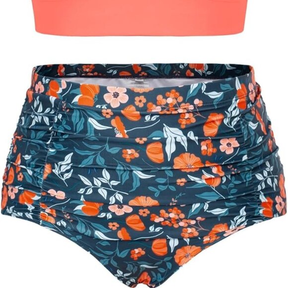 Hanna Nikole NWT Plus Size Front Strappy Two Piece Plus Size Bikini Swimsuit - Picture 4 of 12